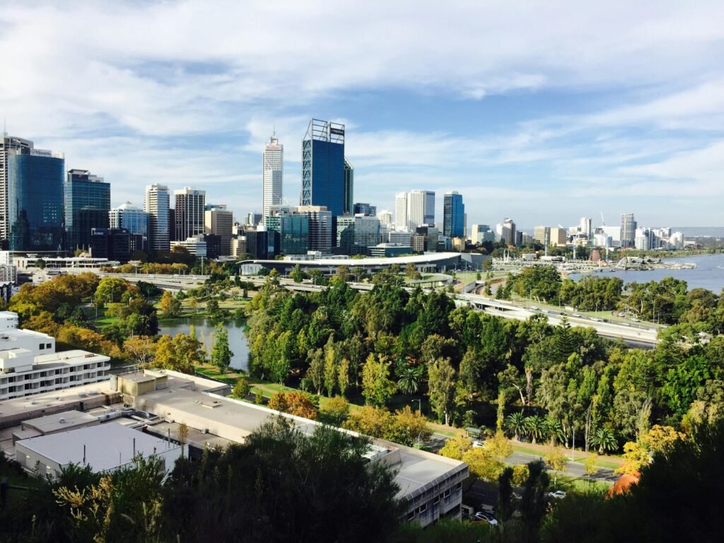 pexels-photo-917767-917767 A picturesque view of Perth city skyline and Kings Park during a bright day.